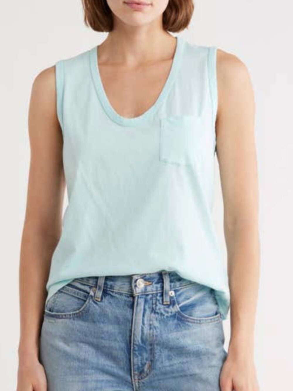 JAMES PERSE 100% Cotton V-Neck Tank NWT Taffy blue color Various Sizes